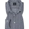 Strellson Hemd Caspar-W 30009231/412 Popeline, Navy gemustert, Dunkelblau-weiß