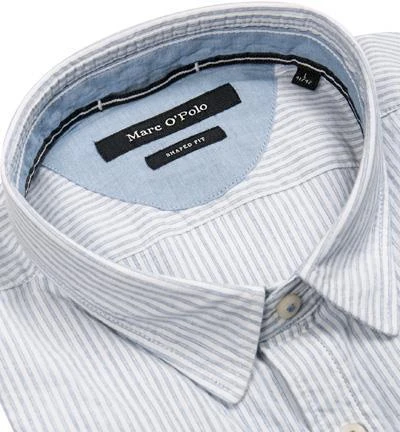 Marc O'Polo Hemd M22 7415 42216/D81 Shaped Fit, Popeline, Blau gestreift, Hellblau-weiß 2 Marc O'Polo Hemd M22 7415 42216/D81 Shaped Fit, Popeline, Blau gestreift, Hellblau-weiß – Bild 2