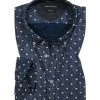 Marc O'Polo Hemd 822 7440 42062/B89 Shaped Fit, Baumwolle, Dunkelblau gemustert, Dunkelblau