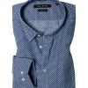 Marc O'Polo Hemd 822 7436 42072/C84 Shaped Fit, Baumwolle, Blau gemustert, Blau