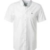 LACOSTE Hemd CH4975/001 Kurzarmhemd, Regular Fit, Oxford, Weiß