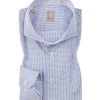 Jacques Britt Hemd Roma Mix 364330/14 Slim Fit, Popeline, Blau gemustert, Weißblau