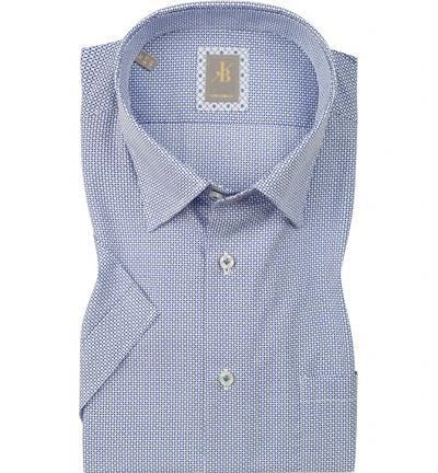 Jacques Britt Hemd Messina Mix WP 334331/14 Kurzarmhemd, Custom Fit, Popeline, Blau gemustert, Blau 1 Jacques Britt Hemd Messina Mix WP 334331/14 Kurzarmhemd, Custom Fit, Popeline, Blau gemustert, Blau