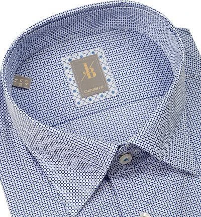 Jacques Britt Hemd Messina Mix WP 334331/14 Kurzarmhemd, Custom Fit, Popeline, Blau gemustert, Blau 2 Jacques Britt Hemd Messina Mix WP 334331/14 Kurzarmhemd, Custom Fit, Popeline, Blau gemustert, Blau – Bild 2