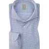 Jacques Britt Hemd Roma Mix 334330/14 Custom Fit, Popeline, Blau gemustert, Dunkelblau