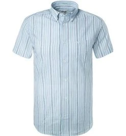 Wrangler Hemd saphire blue W5944NQBT Kurzarmhemd, Slim Fit, Baumwolle, Blau-weiß gestreift