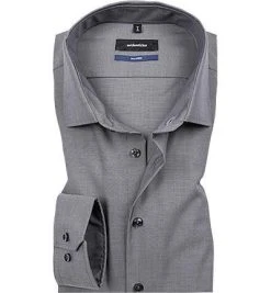 Seidensticker Hemd 241600/34 Tailored Fit, Popeline, Grau