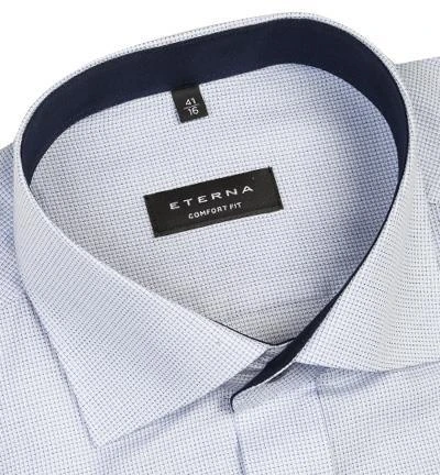 ETERNA Hemd comfort fit 4671/E147/11 Baumwolle, Weiß-bleu gemustert, Blau 2 ETERNA Hemd comfort fit 4671/E147/11 Baumwolle, Weiß-bleu gemustert, Blau – Bild 2