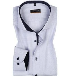 ETERNA slim fit 4671/F142/11 Hemd, Baumwolle, Bleu-weiß meliert, Hellblau