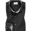 Stenströms Hemd 784111/1465/600 Slimline, Twill, Schwarz