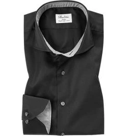 Stenströms Hemd 784111/1465/600 Slimline, Twill, Schwarz