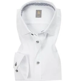 Jacques Britt Hemd Como 2Mix AL 364420/01 Slim Fit, Baumwolle, Weiß