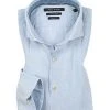 Marc O'Polo Hemd 824 7306 42406/I83 Shaped Fit, Baumwolle-Leinen, Weiß-hellblau gestreift, Hellblau