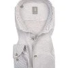 Jacques Britt Hemd Roma 364130/22 Slim Fit, Popeline, Weiß-braun gepunktet, Weiß-braun