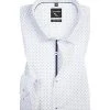 OLYMP Hemd No. Six Super Slim EL 2519/19/18 Super Slim Fit, Baumwolle, Extra langer Arm, Offwhite-navy gemustert, Weiß