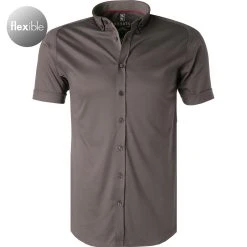 DESOTO Hemd B.D. 21031-3/083 Kurzarmhemd, Slim Fit, Jersey, Dunkelgrau, Schiefergrau
