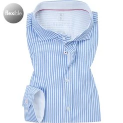 DESOTO Hemd Hai 21108-3/053 Modern Fit, Jersey, Bleu-weiß gestreift, Hellblau-weiß