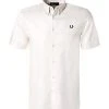 Fred Perry Hemd M3531/129 Kurzarmhemd, Baumwolle, Creme, Snow white