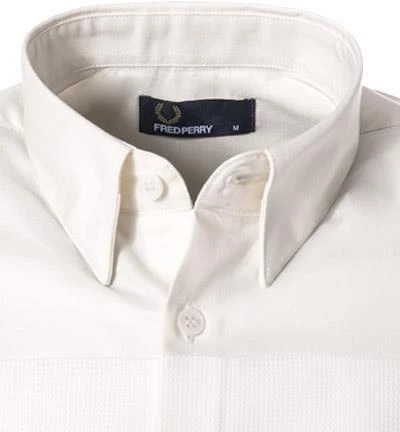 Fred Perry Hemd M3531/129 Kurzarmhemd, Baumwolle, Creme, Snow white 3 Fred Perry Hemd M3531/129 Kurzarmhemd, Baumwolle, Creme, Snow white – Bild 3