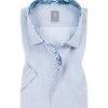 Jacques Britt Hemd Como Mix 384041/14 Kurzarmhemd, Custom Fit, Popeline, Blau gemustert, Blau