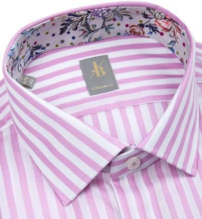 Jacques Britt Hemd Como Mix 384021/42 Kurzarmhemd, Custom Fit, Baumwolle, Rosa-weiß gestreift, Rosa 2 Jacques Britt Hemd Como Mix 384021/42 Kurzarmhemd, Custom Fit, Baumwolle, Rosa-weiß gestreift, Rosa – Bild 2