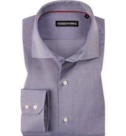 rosso e nero Hemd 1001/1718/15 Tailor Fit, Baumwolle, Dunkelblau meliert, Dunkelblau