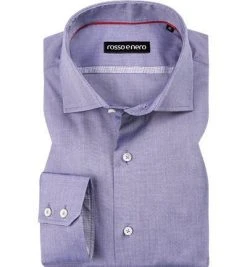 rosso e nero Hemd 100/1717/15 Tailor Fit, Baumwolle, Navy-weiß meliert, Navy