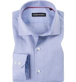 rosso e nero Hemd 1001/1717/10 Tailor Fit, Baumwolle, Hellblau meliert, Blau