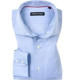 rosso e nero Hemd 1001/1718/10 Tailor Fit, Baumwolle, Hellblau meliert, Hellblau