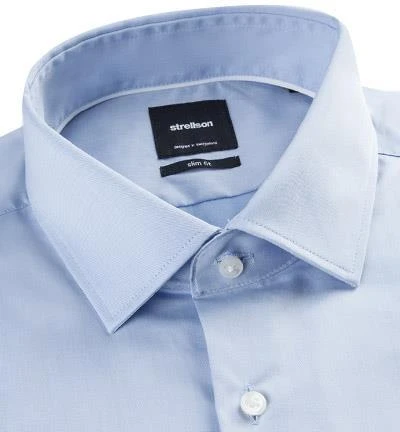 Strellson Hemd Santos 30011614/459 Slim Fit, Popeline, Bleu meliert, Blau 2 Strellson Hemd Santos 30011614/459 Slim Fit, Popeline, Bleu meliert, Blau – Bild 2