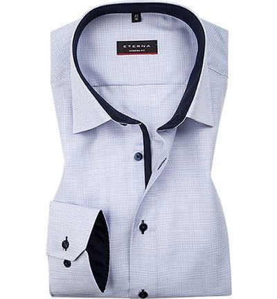 ETERNA modern fit 4671/X14P/68/11 Hemd, Baumwolle, Extra langer Arm, Bleu-weiß meliert, Blau 1 ETERNA modern fit 4671/X14P/68/11 Hemd, Baumwolle, Extra langer Arm, Bleu-weiß meliert, Blau