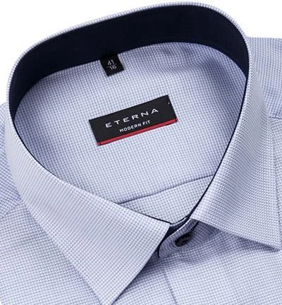 ETERNA modern fit 4671/X14P/68/11 Hemd, Baumwolle, Extra langer Arm, Bleu-weiß meliert, Blau 2 ETERNA modern fit 4671/X14P/68/11 Hemd, Baumwolle, Extra langer Arm, Bleu-weiß meliert, Blau – Bild 2