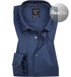 OLYMP No. Six Super Slim 2504/24/13 Hemd, Super Slim Fit, Popeline Flexibel, Saphirblau, Blau