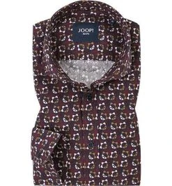JOOP! Hemd JJSH-04Hanjo-W 30011808/601 Modern Fit, Popeline, Bordeaux gemustert, Rot