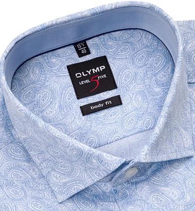 OLYMP Level Five Body Fit 2046/24/11 Hemd, Popeline, Hellblau-weiß gemustert, Hellblau 2 OLYMP Level Five Body Fit 2046/24/11 Hemd, Popeline, Hellblau-weiß gemustert, Hellblau – Bild 2