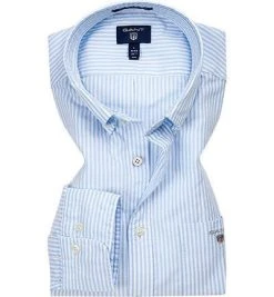 Gant Hemd 3056700/468 Regular Fit, Oxford, Hellblau-weiß gestreift, Capri blau