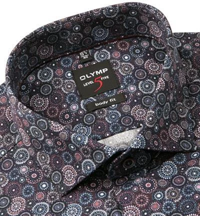 OLYMP Level Five Body Fit 69EL 2006/29/38 Hemd, Popeline, Extra langer Arm, Navy gemustert, Lila 2 OLYMP Level Five Body Fit 69EL 2006/29/38 Hemd, Popeline, Extra langer Arm, Navy gemustert, Lila – Bild 2