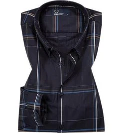 Fred Perry Hemd M4536/608 Popeline, Nachtblau kariert, Marineblau