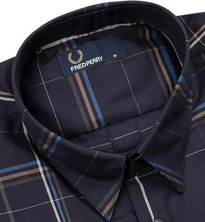 Fred Perry Hemd M4536/608 Popeline, Nachtblau kariert, Marineblau 2 Fred Perry Hemd M4536/608 Popeline, Nachtblau kariert, Marineblau – Bild 2