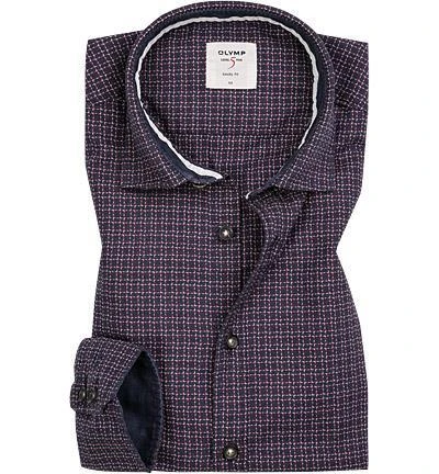 OLYMP Level Five Casual Body Fit 3042/24/38 Hemd, Baumwolle, Navy-rot gemustert, Bordeaux 1 OLYMP Level Five Casual Body Fit 3042/24/38 Hemd, Baumwolle, Navy-rot gemustert, Bordeaux