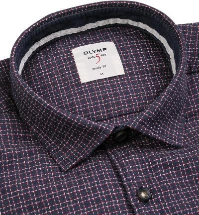 OLYMP Level Five Casual Body Fit 3042/24/38 Hemd, Baumwolle, Navy-rot gemustert, Bordeaux 2 OLYMP Level Five Casual Body Fit 3042/24/38 Hemd, Baumwolle, Navy-rot gemustert, Bordeaux – Bild 2