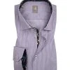 Jacques Britt Hemd Como Mix 463111/85 Slim Fit, Popeline, Weiß-violett gestreift, Lila