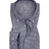 Jacques Britt Hemd Treviso Mix 463120/16 Slim Fit, Popeline, Navy kariert, Dunkelblau
