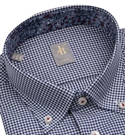 Jacques Britt Hemd Treviso Mix 463120/16 Slim Fit, Popeline, Navy kariert, Dunkelblau 2 Jacques Britt Hemd Treviso Mix 463120/16 Slim Fit, Popeline, Navy kariert, Dunkelblau – Bild 2
