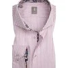 Jacques Britt Hemd Roma Mix 433010/40 Custom Fit, Baumwolle, Rosa-weiß gestreift, Rosa