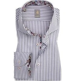 Jacques Britt Hemd Roma Mix 433010/16 Custom Fit, Baumwolle, Blau-weiß gestreift, Blau