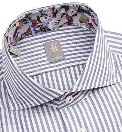 Jacques Britt Hemd Roma Mix 433010/16 Custom Fit, Baumwolle, Blau-weiß gestreift, Blau 2 Jacques Britt Hemd Roma Mix 433010/16 Custom Fit, Baumwolle, Blau-weiß gestreift, Blau – Bild 2
