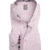 Jacques Britt Hemd Roma Mix 463010/40 Slim Fit, Baumwolle, Rosa-weiß gestreift, Rosa