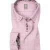 Jacques Britt Hemd Treviso Mix WP 433020/40 Custom Fit, Baumwolle, Rosa kariert, Rosa