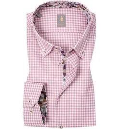 Jacques Britt Hemd Treviso Mix WP 433020/40 Custom Fit, Baumwolle, Rosa kariert, Rosa